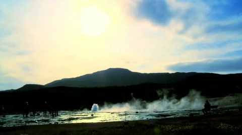 Geothermal geyser Stock Footage 486569