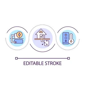 Geothermal heat pump loop concept icon Stock Illustration