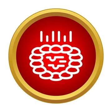 Geothermal hot spring pool icon button design Stock Illustration
