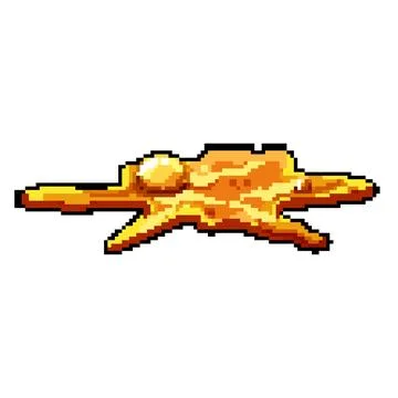 Geothermal lava puddle pixel art vector illustration 스톡 일러스트