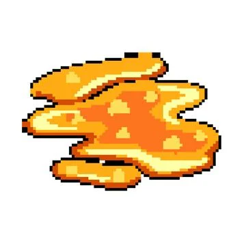 Geothermal lava puddle pixel art vector illustration 스톡 일러스트