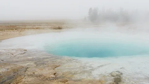 Geothermal pool at Yellowstone Stock Footage 93415292