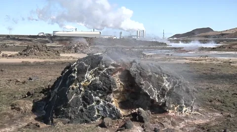 Geothermal Power Plant Stock Footage 49739367