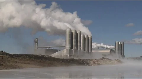 Geothermal Power Plant Stock Footage 49742147