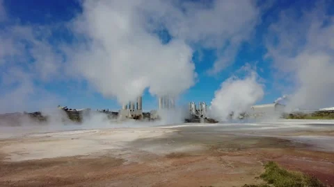Geothermal Power Plant Stock Footage 162559611