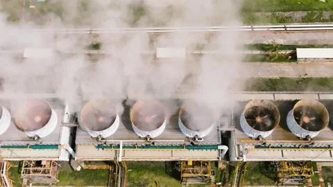 Geothermal power station in the mountains. Stock Footage 290479337