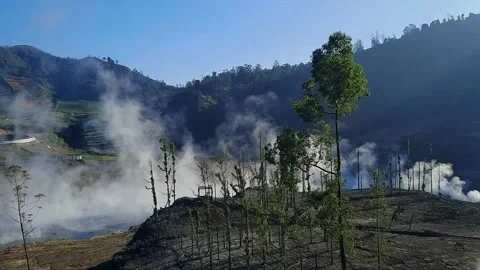 Geothermal source crater Stock Footage 217418020
