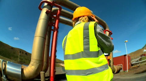 Geothermal Technician Stock Footage 488584
