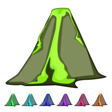 Geothermal volcano eruption cartoon vector graphic Stock Illustration