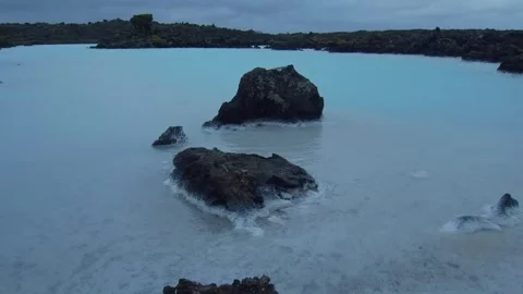 Geothermal Waters of the Blue Lagoon at Dusk, Iceland Stock Footage 320516127