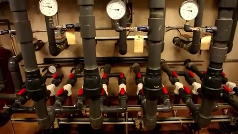 Geothermal Well Pumps Stock Footage 98247908