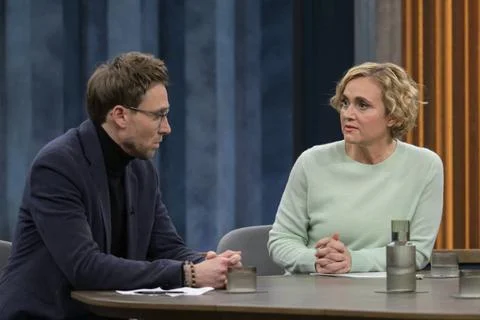  GER, Berlin, Studio, zu Gast bei - Caren Miosga, Polittalk, TV, Format, m... Foto stock