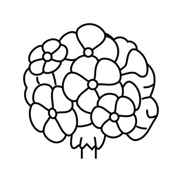 Geranium blossom spring line icon vector illustration Stock Illustration