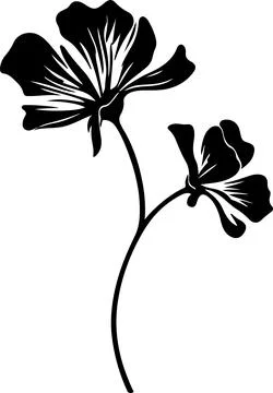 Geranium Flower Silhouette Vector Illustration White Background Stock Illustration