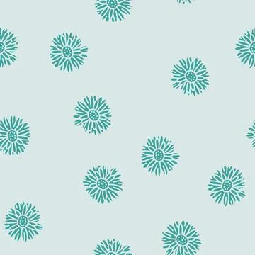 Gerbera daisy blossom spring glyph seamless pattern イラスト素材