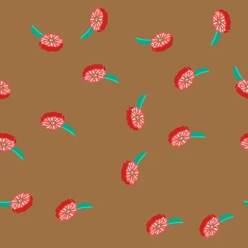 Gerbera daisy blossom spring isometric icon seamless pattern Stock Illustration