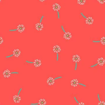 Gerbera daisy blossom spring vector seamless pattern Illustrazione stock