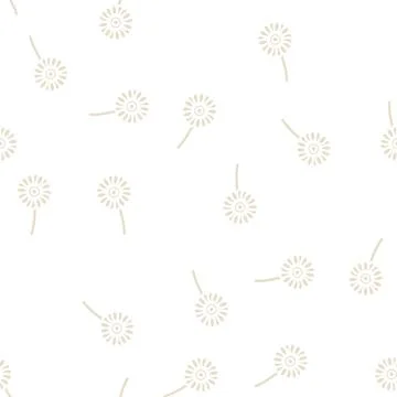 Gerbera flower glyph vector seamless pattern Illustrazione stock