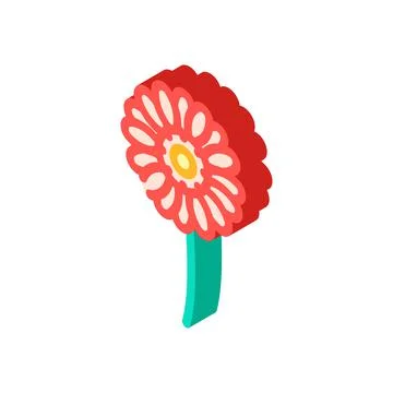 Gerbera flower isometric icon vector illustration Illustrazione stock