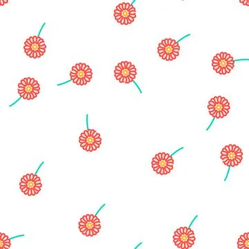 Gerbera flower vector seamless pattern 스톡 일러스트