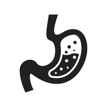 Gerd stomach icon in flat style. Reflux vector illustration on isolated bac.. Stock Illustration