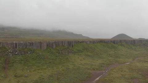 Gerðuberg Cliffs Drone Stock Footage 186760666