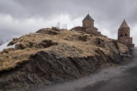 Gergeti cathedral in stephanzminda Foto stock