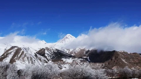 Gergeti Mountains Ranges - Time lapse 動画素材 107828376