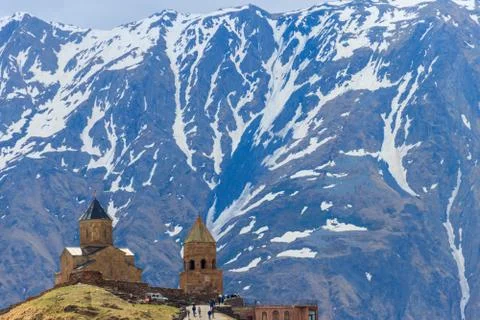 Gergeti Trinity Church (Tsminda Sameba), Holy Trinity Church Stock Photos