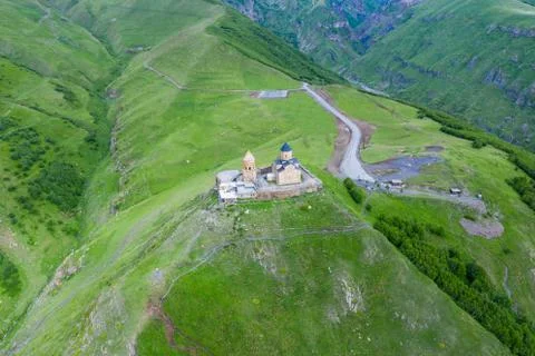 Gergeti Trinity Church (Tsminda Sameba), Holy Trinity Church near the village of Stock Photos