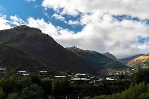 Gergeti Trinity Church (Tsminda Sameba), Mount Kazbegi Stock Photos