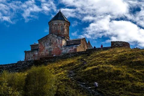 Gergeti Trinity Church (Tsminda Sameba), Mount Kazbegi Stock Photos