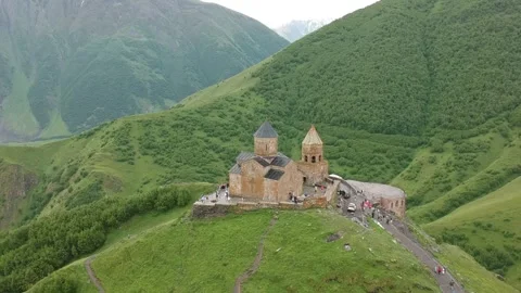 Gergetier Monastery Drone Stock Footage 272676904