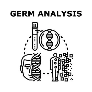 Germ analysis concept detecting human genetic information Stock Illustration