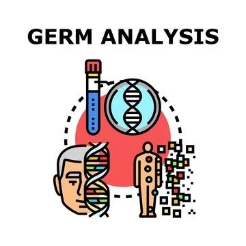 Germ analysis concept detecting human genetic information Stock Illustration