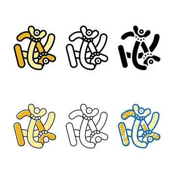 Germ bacteria virus color range icon vector Stock Illustration