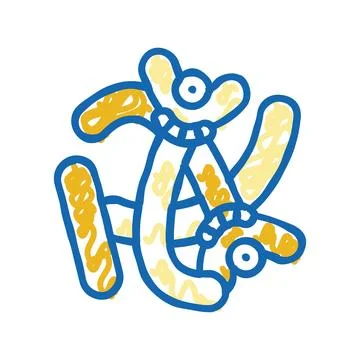 Germ bacteria virus icon doodle illustration Stock Illustration