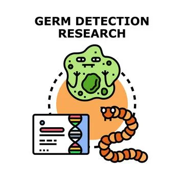 Germ detection research identifying disease pathogens Stock Illustration