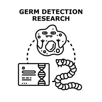 Germ detection research identifying disease pathogens Stock Illustration