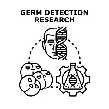 Germ detection research understanding human health biology Illustrazione stock