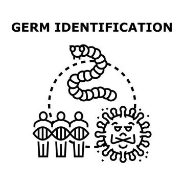 Germ identification concept detecting pathogen and human dna Stock Illustration