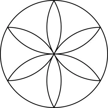 Germ of life vector symbol isolated on white background. Sacred geometry symbol Stock Illustration