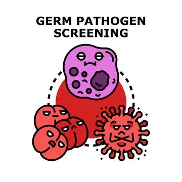 Germ pathogen screening identifying harmful microorganisms Stock Illustration