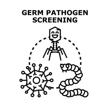 Germ pathogen screening vector illustrating disease detection Stock Illustration