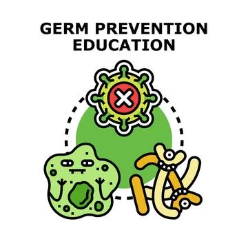 Germ prevention education concept vector illustration Stock Illustration