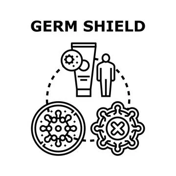 Germ shield protecting human from bacteria and viruses Illustrazione stock
