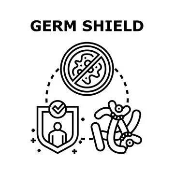 Germ shield protecting human immunity from infection Stock Illustration