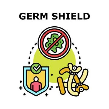 Germ shield protecting human immunity from infection Stock Illustration