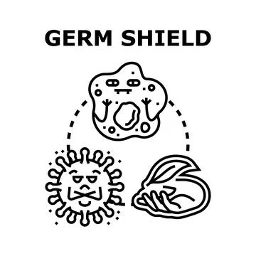Germ shield safety concept protection against organisms Stock Illustration