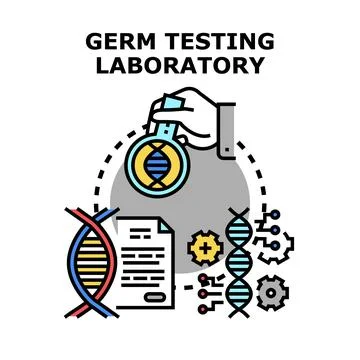 Germ testing laboratory for biology research and analysis 스톡 일러스트